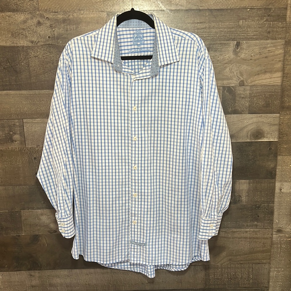 Blue Gingham English Laundry Button Down Long Sleeve Shirt